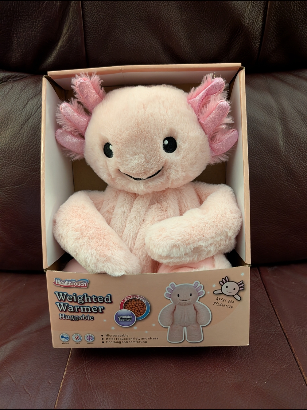 NEW  Axolotl Weighted Warmer Plush - Huggable Comfort, 12 IN